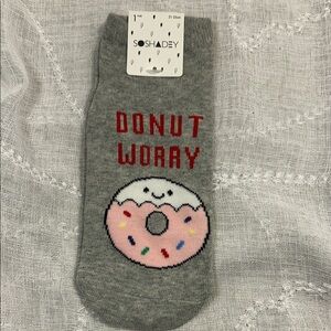 NWT So Shadey Donut Worry pair of socks